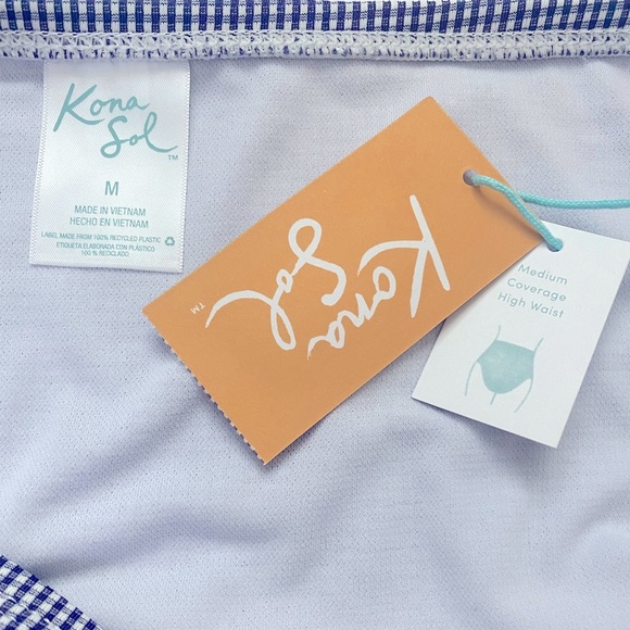 Kona Sol gingham side cinch high waist bottom - Picture 6 of 6